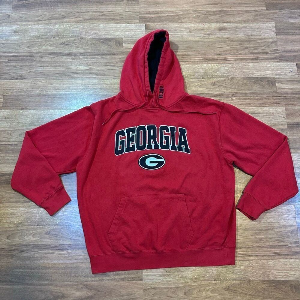 University of Georgia Bulldogs Pullover Hoodie Sweatshirt Red | Men Size XL